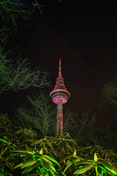 Mannheimer Fernmeldeturm bei den Winterlichtern