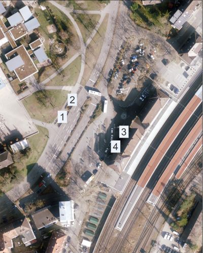 Zunächst werden die Treppenabgänge 2 und 3 saniert, dann folgen 1 und 4. Grafik: Stadt Rastatt