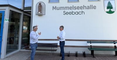 Bernd Mettenleiter bei Seebachs Bürgermeister Markus Benkeser
