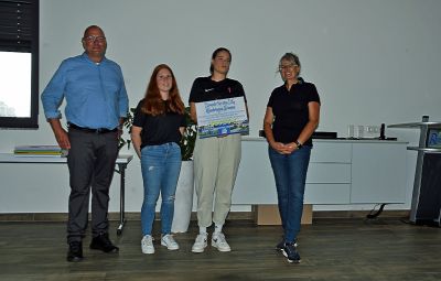 Die Damen vom SG Köndringen freuen sich über eine Spende in Höhe von 1000 €.